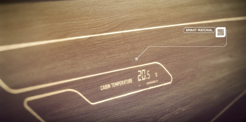 Smart materials look like ordinary trim but serve to provide information, lighting and hardware control