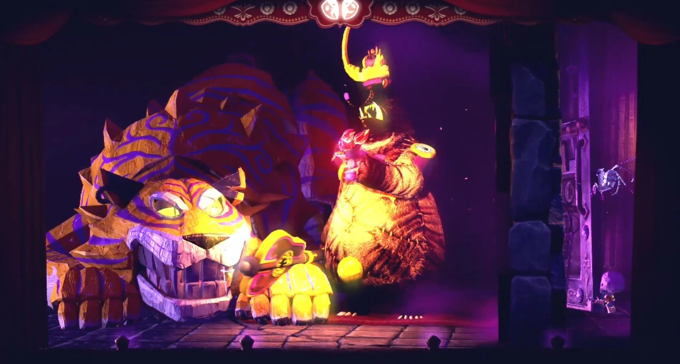 In Puppeteer, players will take control of a young boy who is kidnapped by the evil Moon Bear King, who then transforms him into a puppet and bites off his head