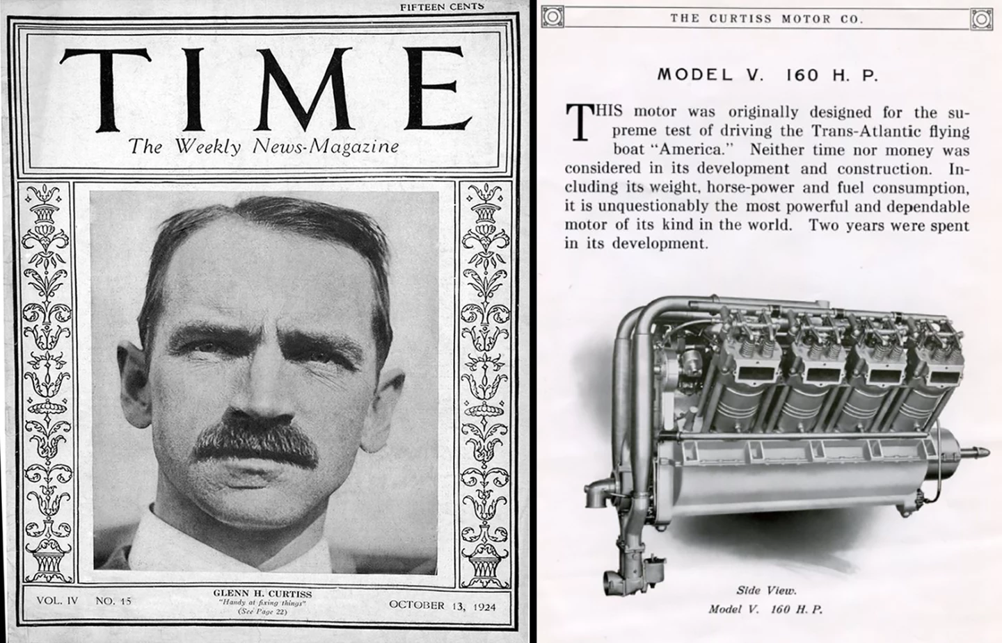 Curtiss made the cover of Time magazine in 1924