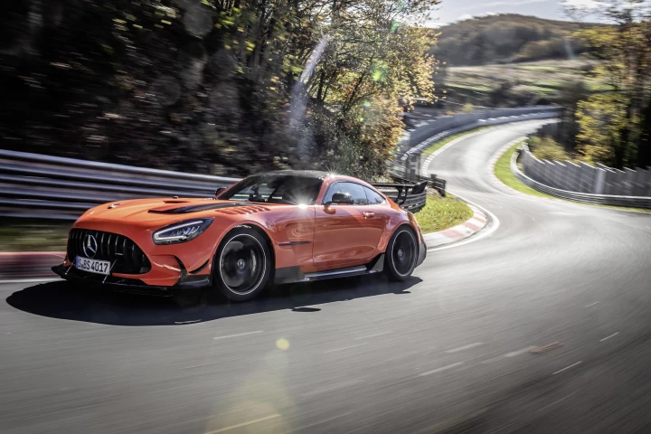 Mercedes-AMG's GT Black Series in action at the Nurburgring