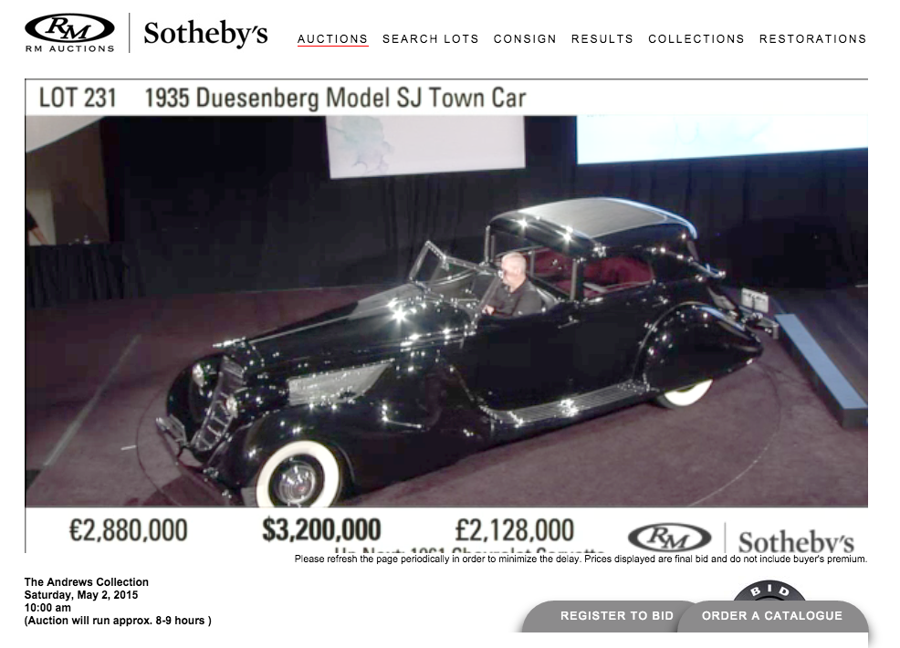 Andrews Auto Collection Auction is biggest ever 16 million dollar cars