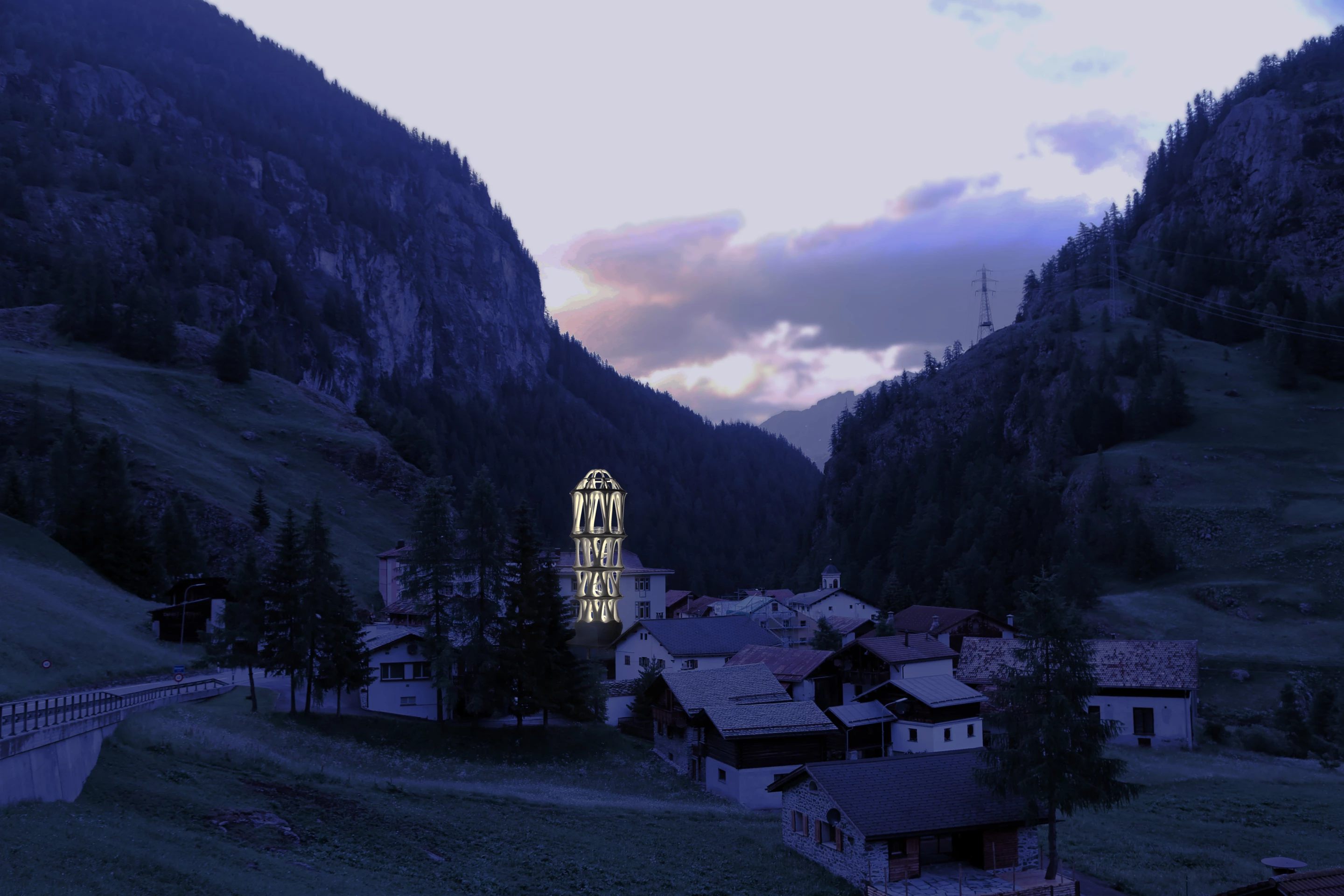 The White Tower will be located in the village of Mulegns, Switzerland