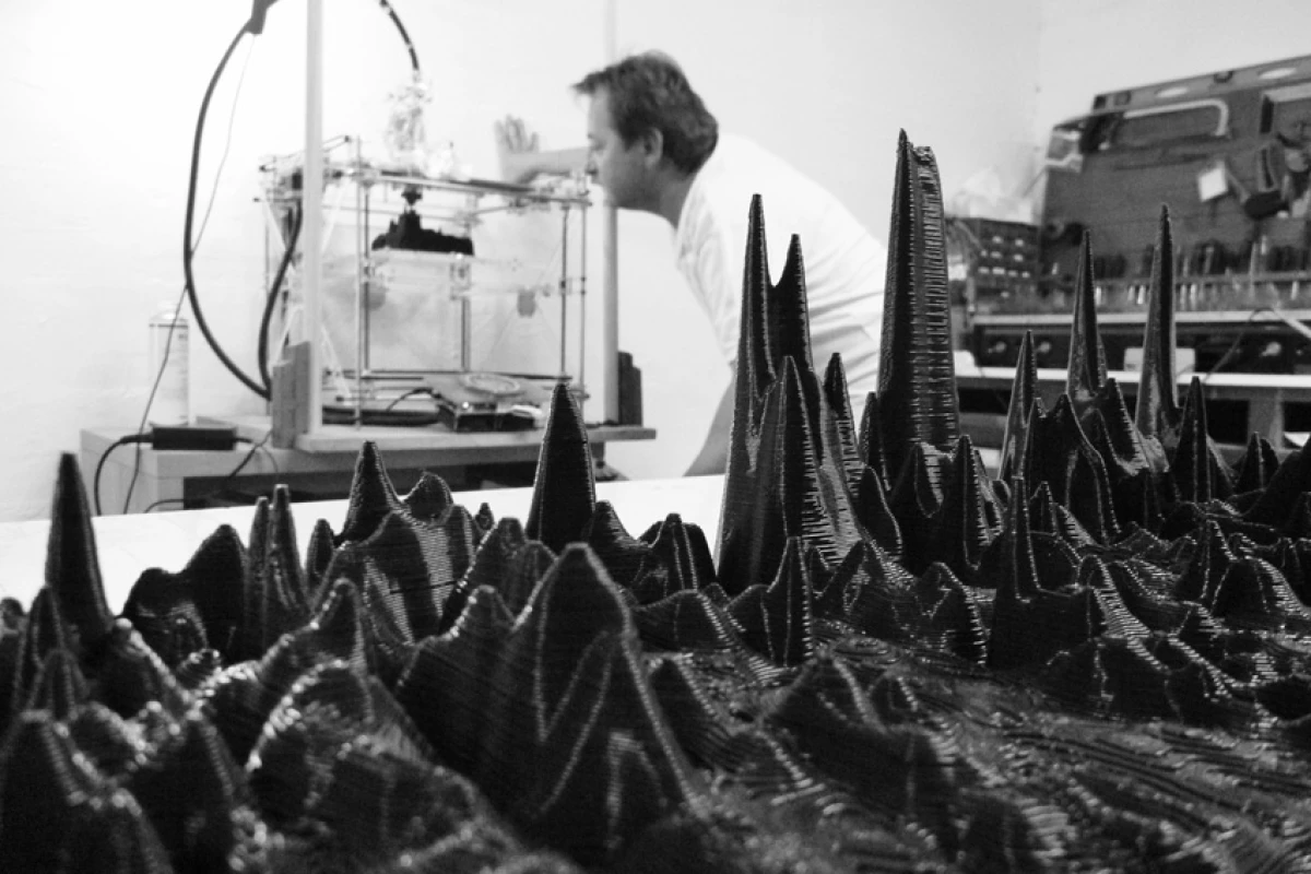 This 3D-printed sculpture is a three-dimensional materialization of President Obama’s voiceprint (Photo: Gilles Azzaro)