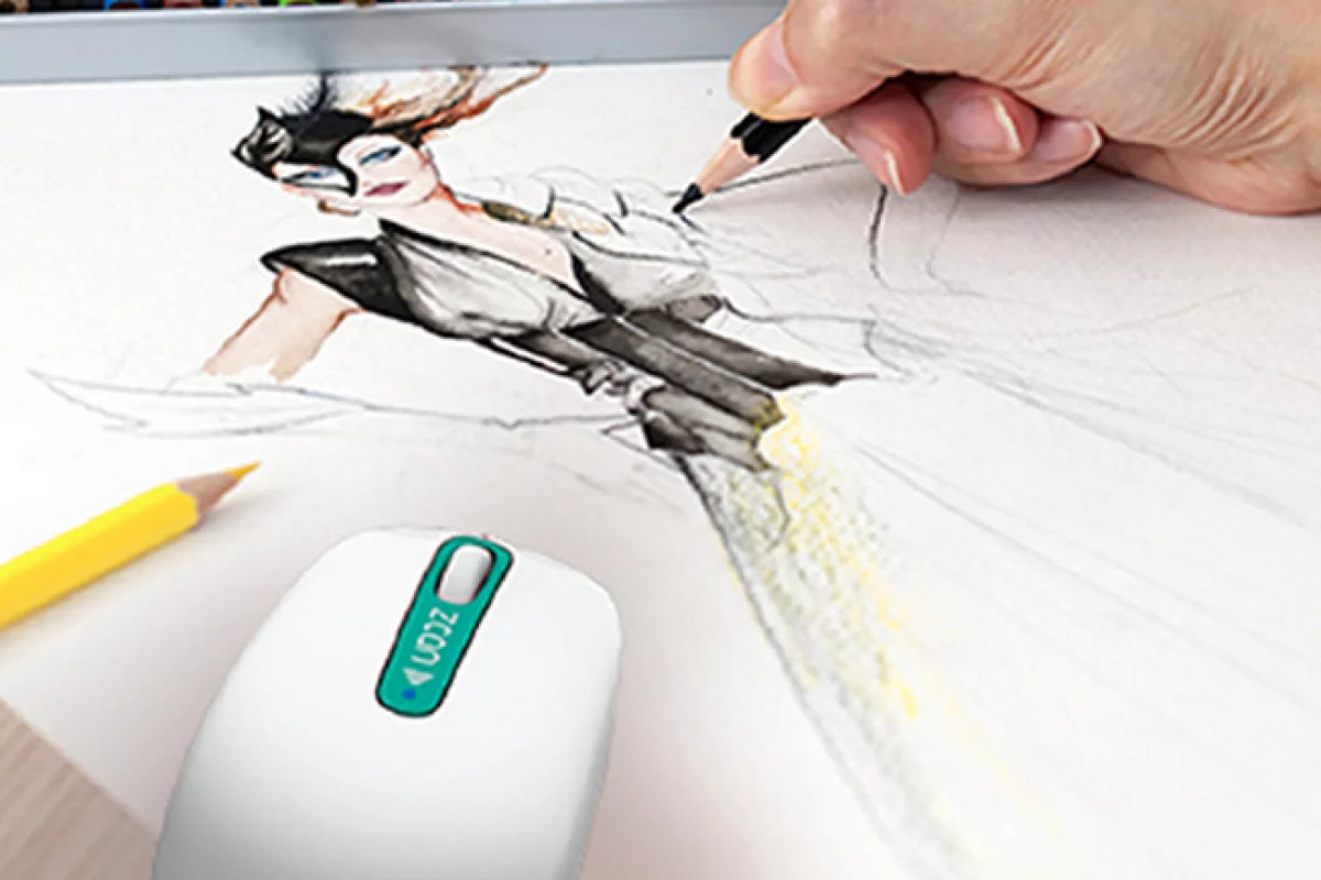 The 2.4 GHz Zcan Wireless runs on a rechargeable lithium battery and packs Dacuda SLAM Scan scanner inside