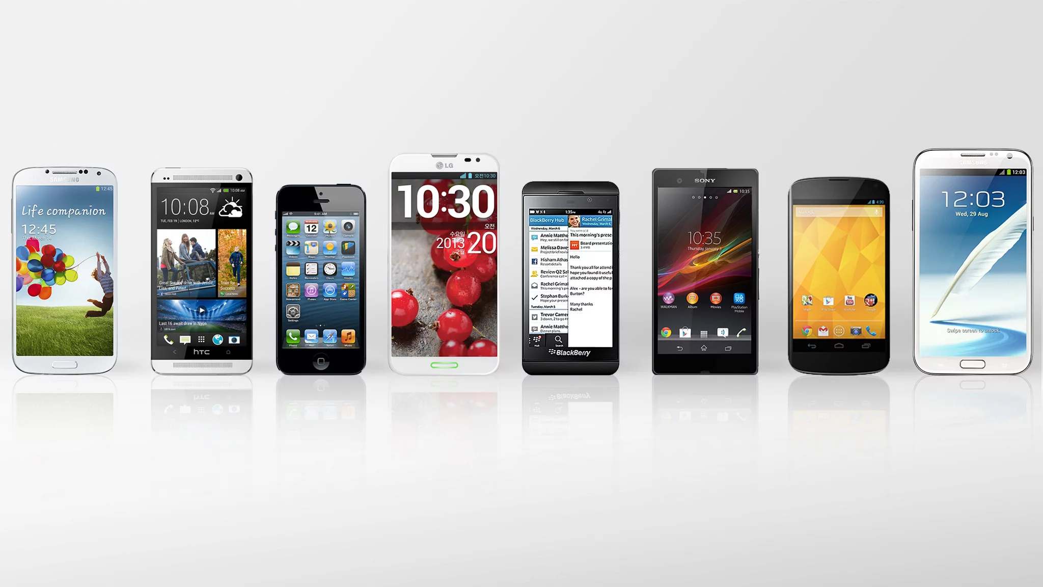 Gizmag compares the top smartphones on the market in early 2013.