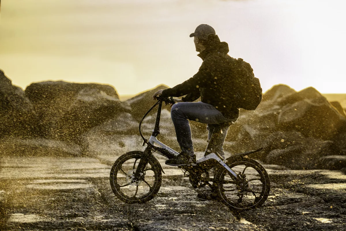 The Henri, Fiete and Fiene folding ebikes are all the same model, but wearing different frame colors