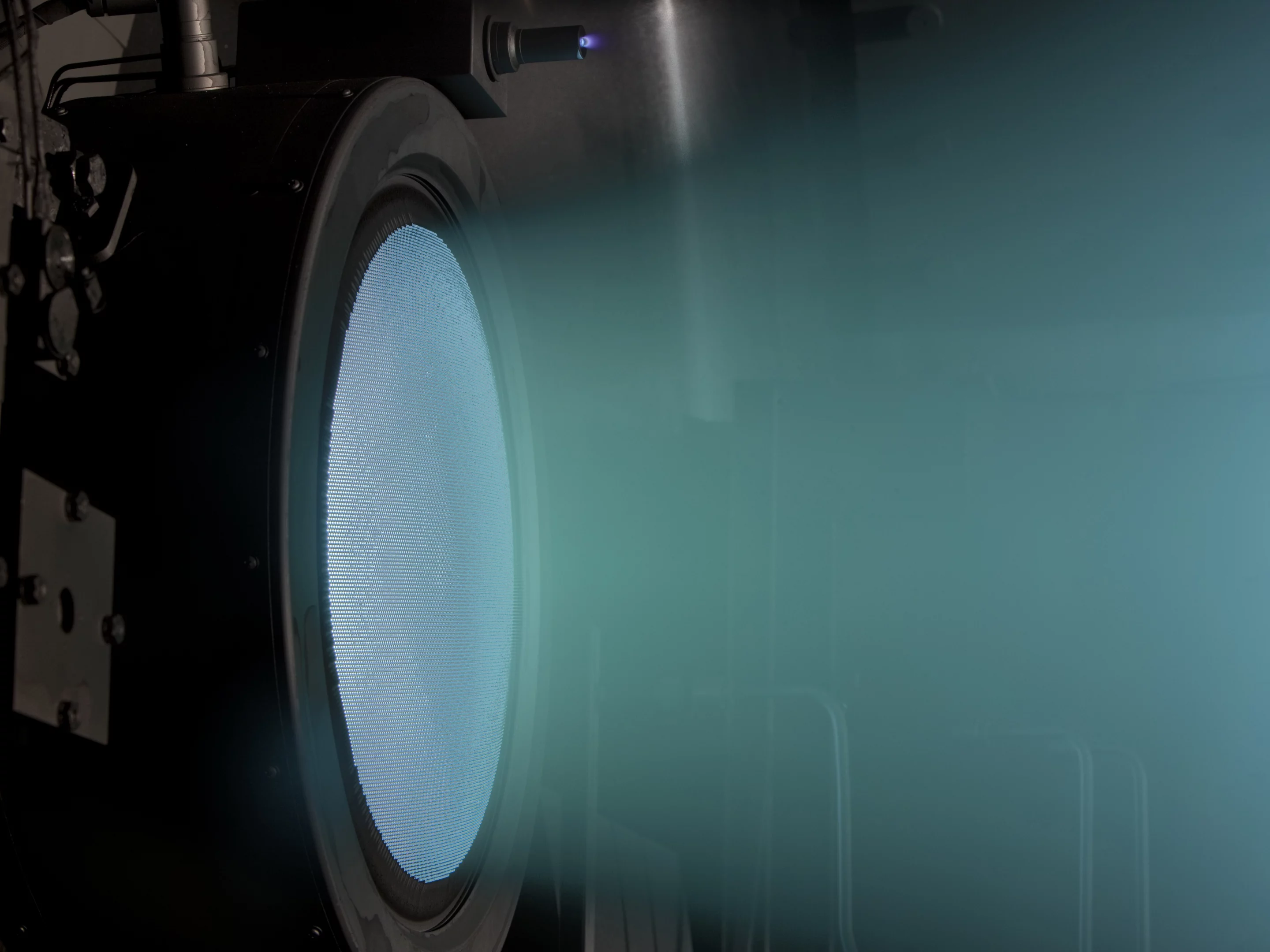 Ion thruster test (Image: NASA)