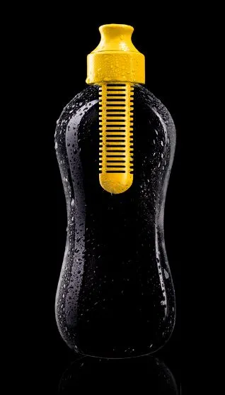 The bobble reusable water bottle features an activated carbon filter