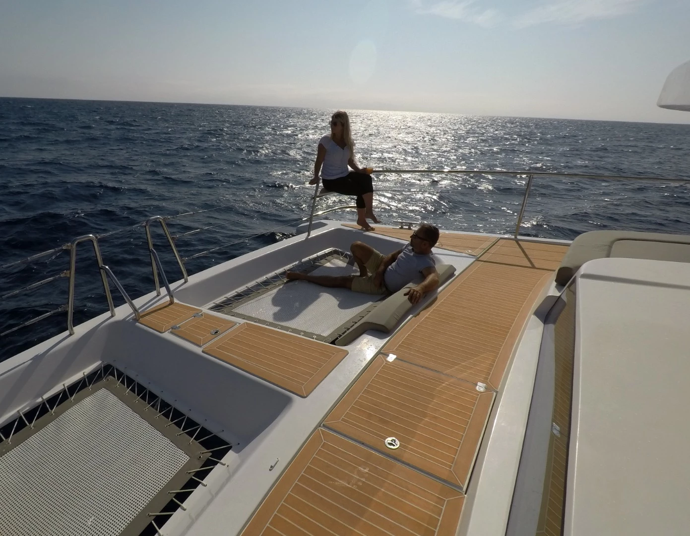 The Silent 55 catamaran has a spacious deck area thanks to the broad 8.46-meter beam