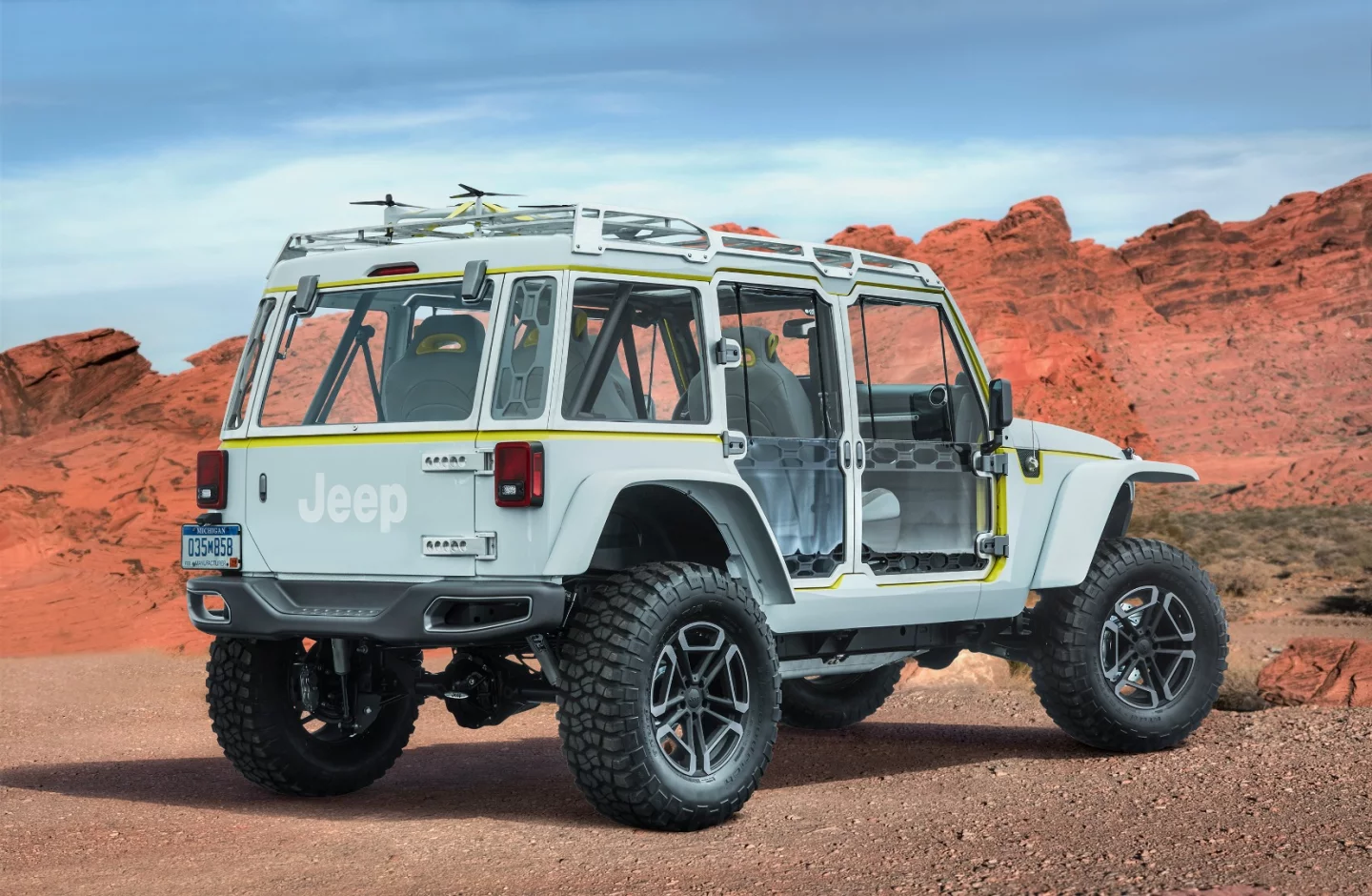 The Jeep Safari comes with a drone on its roof