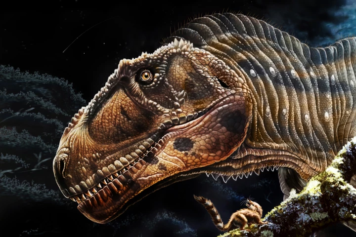 An artist's impression of Meraxes gigas, a new species of giant predatory dinosaur discovered in Patagonia