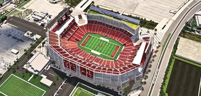 The newly-built Levi's Stadium utilizes both technologically and environmentally advanced features