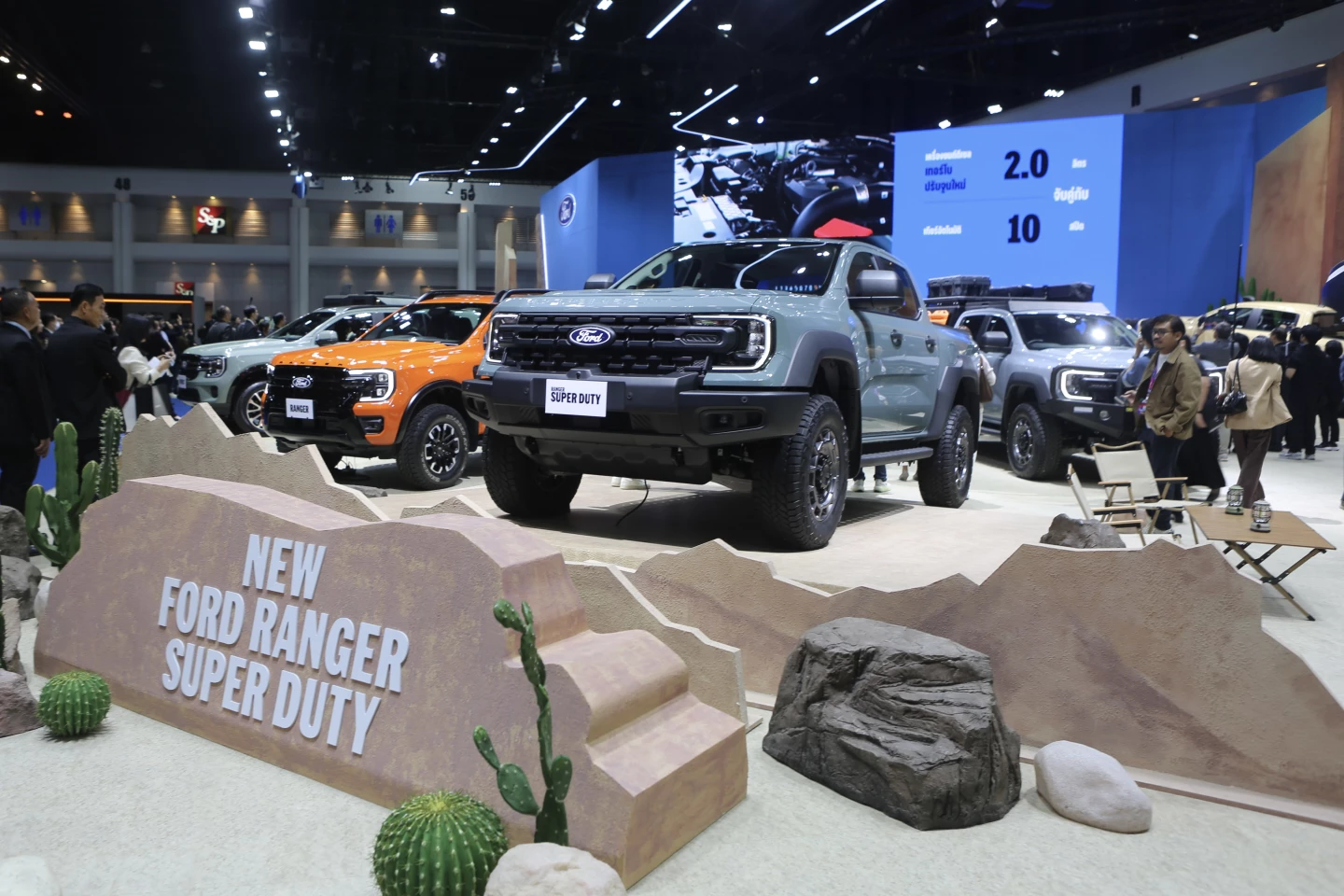 Ford used the Bangkok show to shine a big spotlight on the new Ranger Super Duty pickup truck, a conventional midsize truck with up to a whopping 4,370 lb of payload