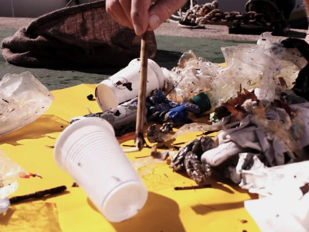 Some of the trash hauled in by the Seabin