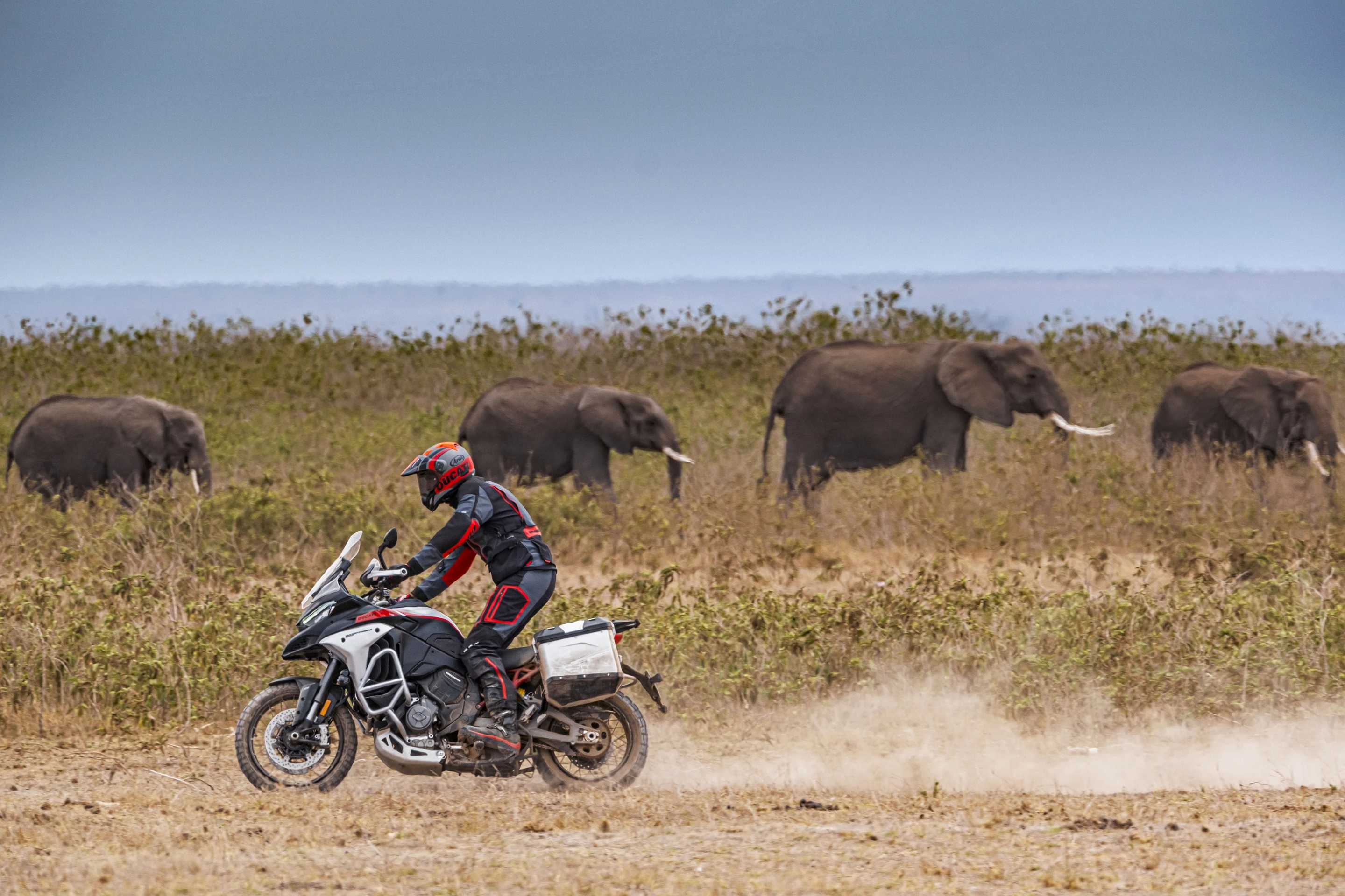 Ducati underlined the adventure touring prowess of the 2023 Multistrada V4 Rally by shooting the press kit photos in Africa