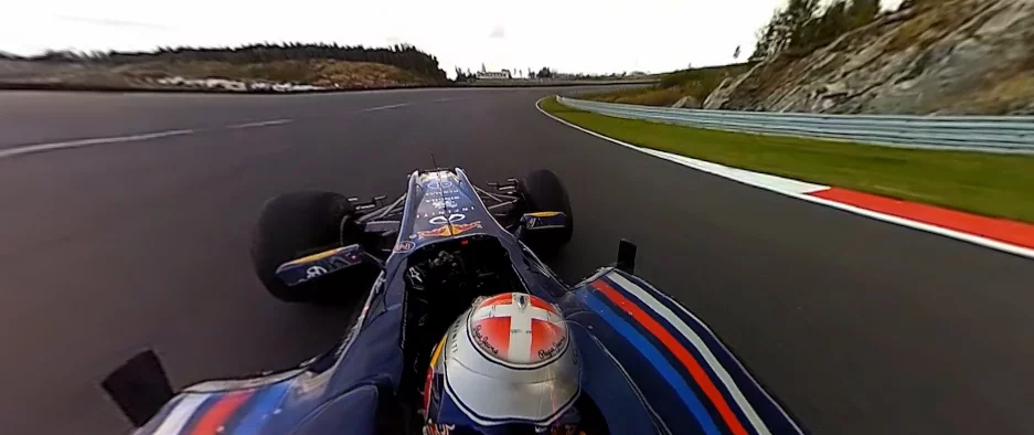 Viewers of the ViewCam 360 video from a Red Bull Racing car can change the angle as it plays