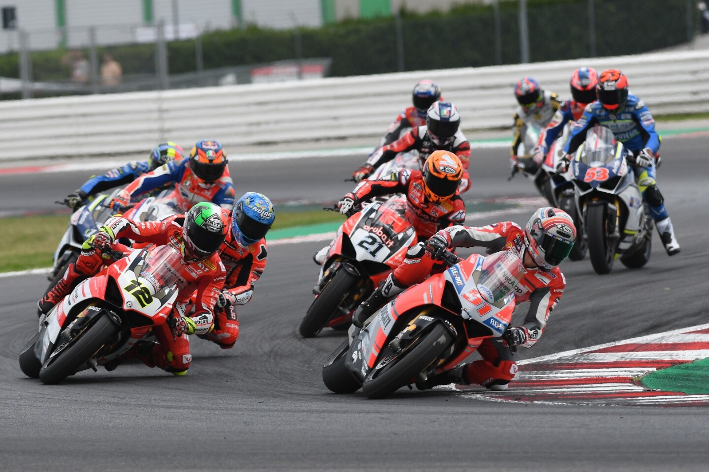 Given the ultimate incentive of beating his teammates on equal machinery, Pirro won, fairly easily by alien standards, followed by Rabat, Forés, Miller, Melandri, Rinaldi, Dovizioso, Siméon, Petrucci, Lorenzo, Abraham and Bayliss