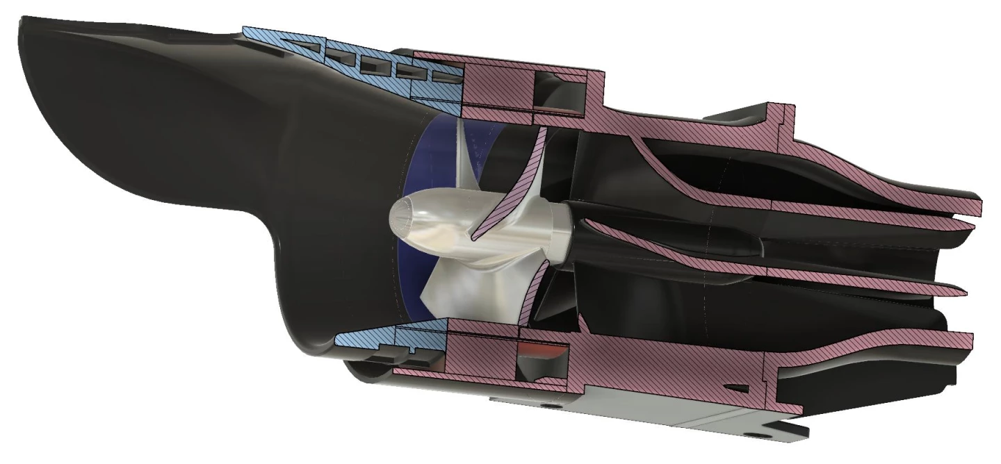 A cutaway view of the FlexJet
