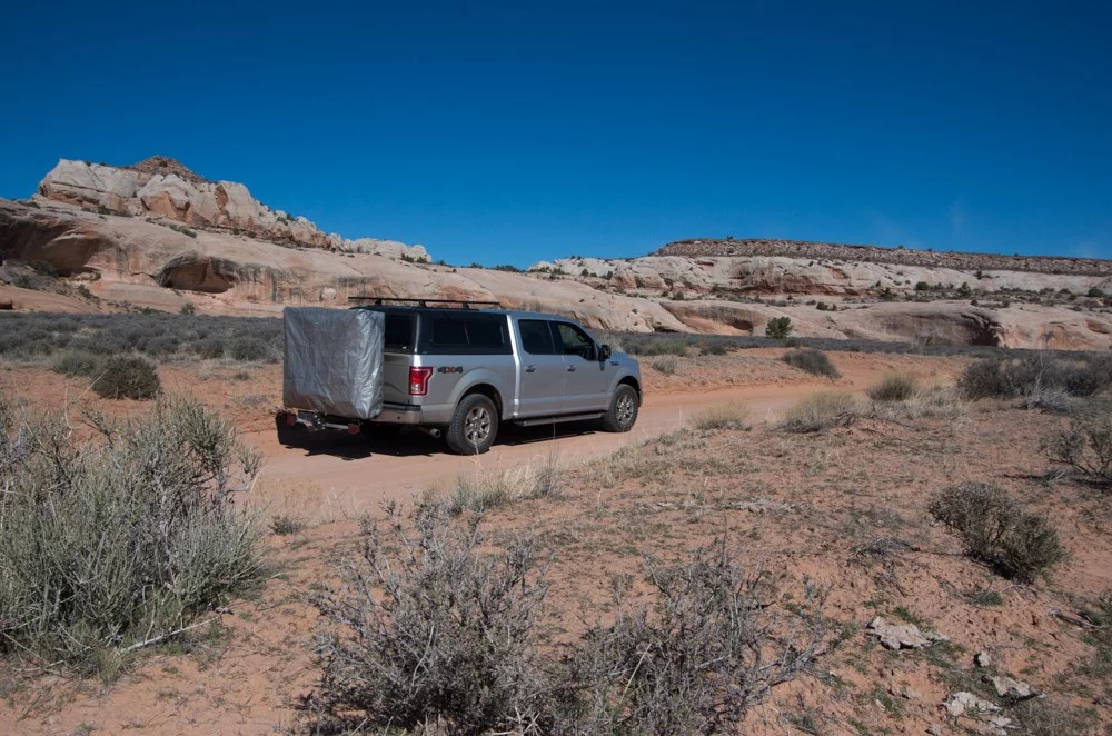 The Hitch 'n Pitch has folding hardware to make it easy to switch between camp and commute modes