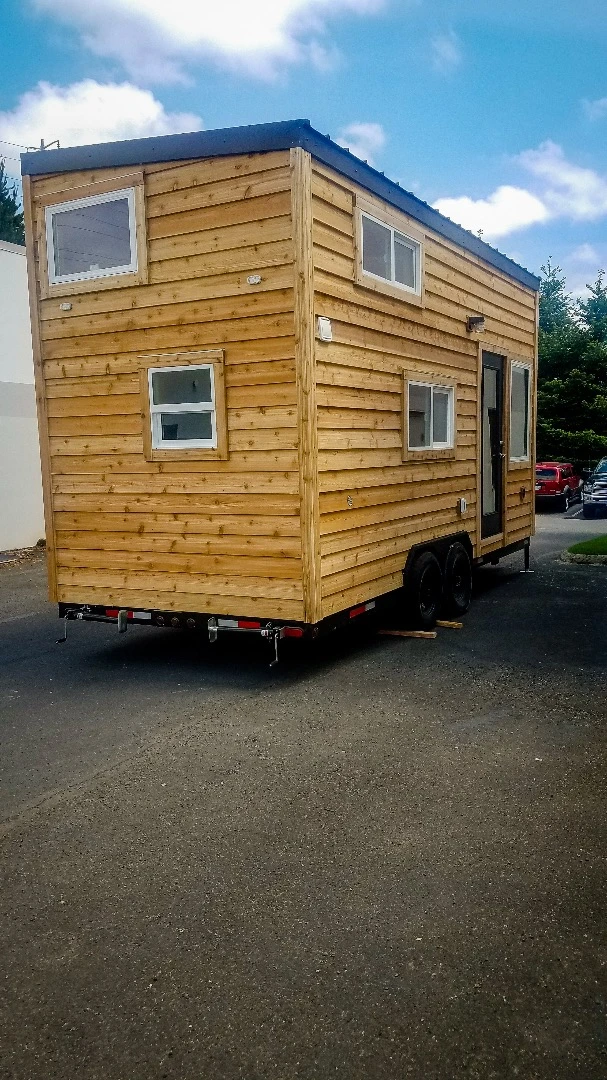 The Ibiza is clad in knotty pine tongue and groove