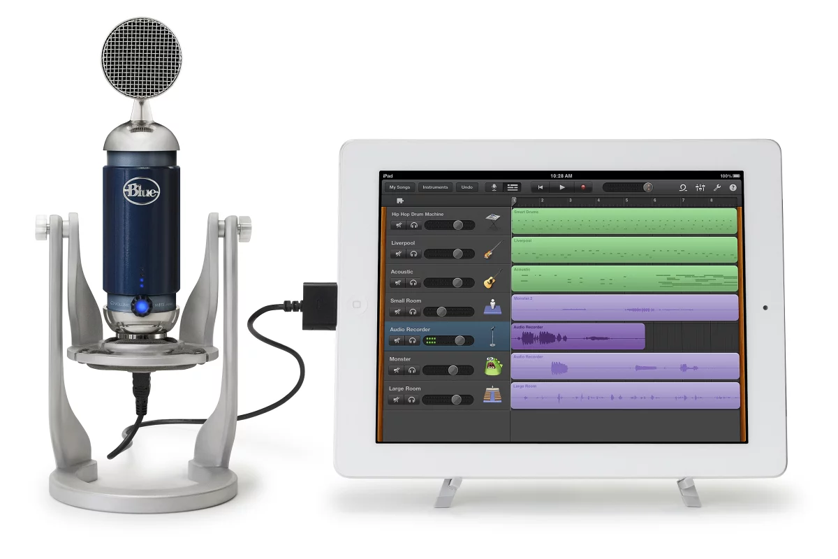 Blue Microphones has unveiled three new microphones at CES 2012 - the Apple-centric Mikey Digital, the studio-grade Spark Digital (shown) and the USB-stick-like Tiki