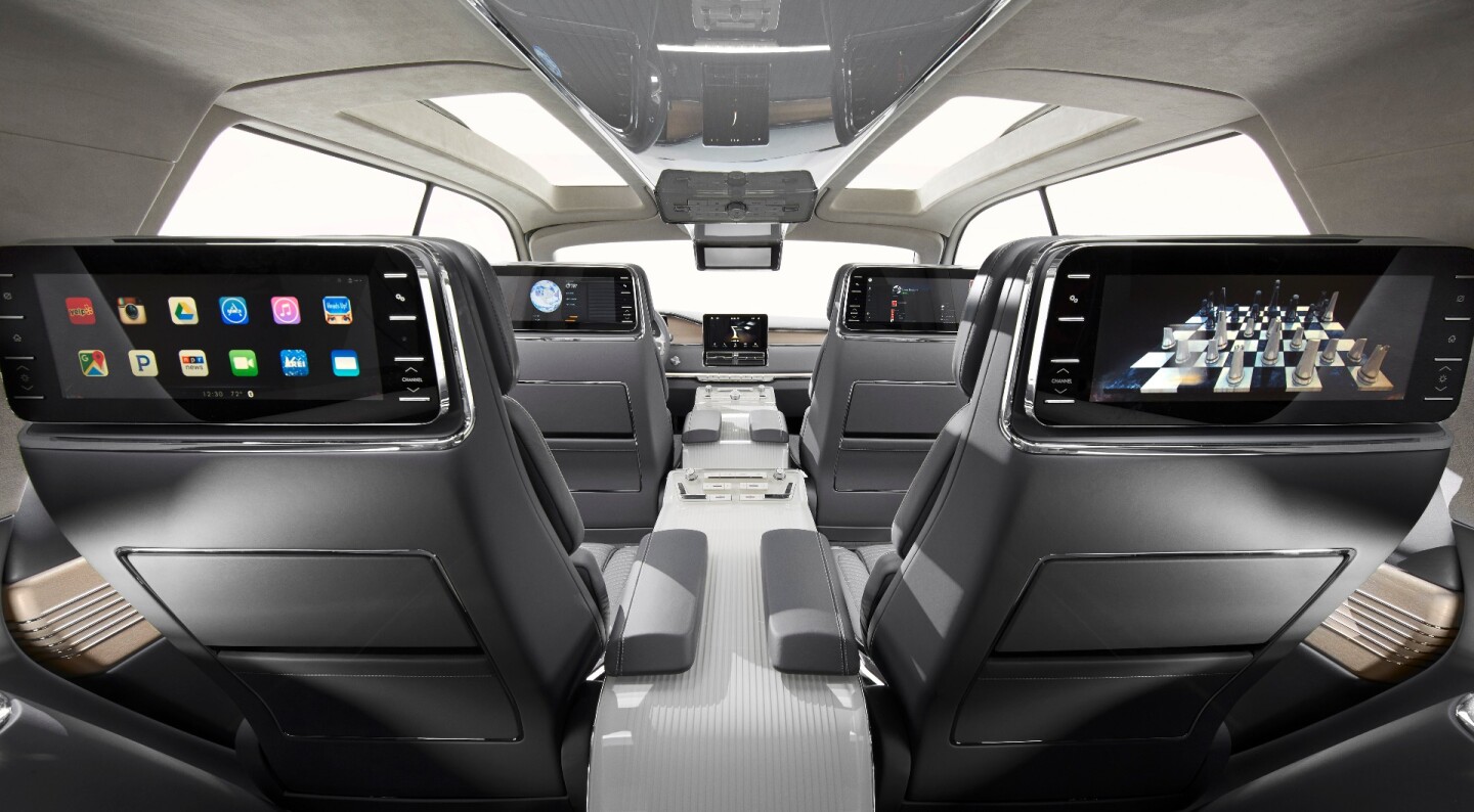 The Navigator Concept includes widescreen displays for rear passengers