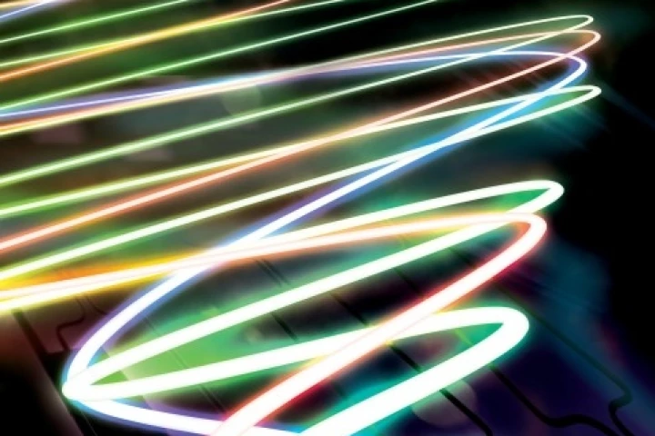 Manipulating photonic entangled states on a chip, artist's impression (Credit: Will Amery, University of Bristol)