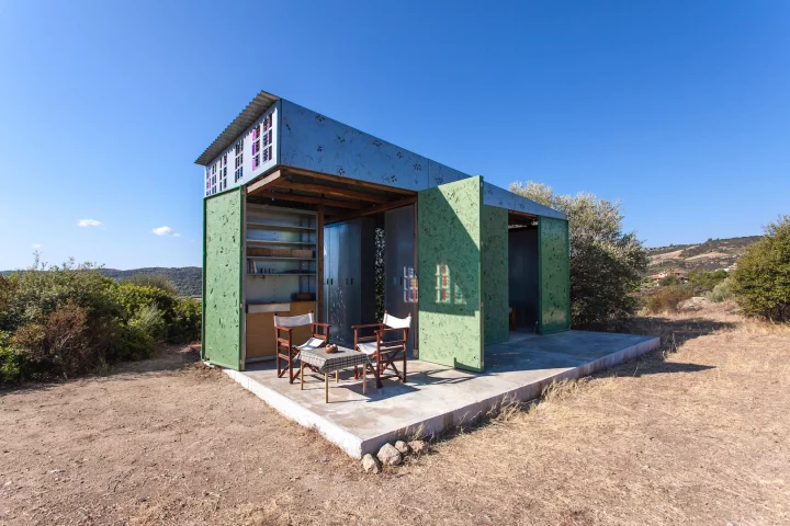 The Olive Tree House's owners dine outside, on the north-east side of the home which is the most protected from the sun and receives the prevailing breeze from the sea