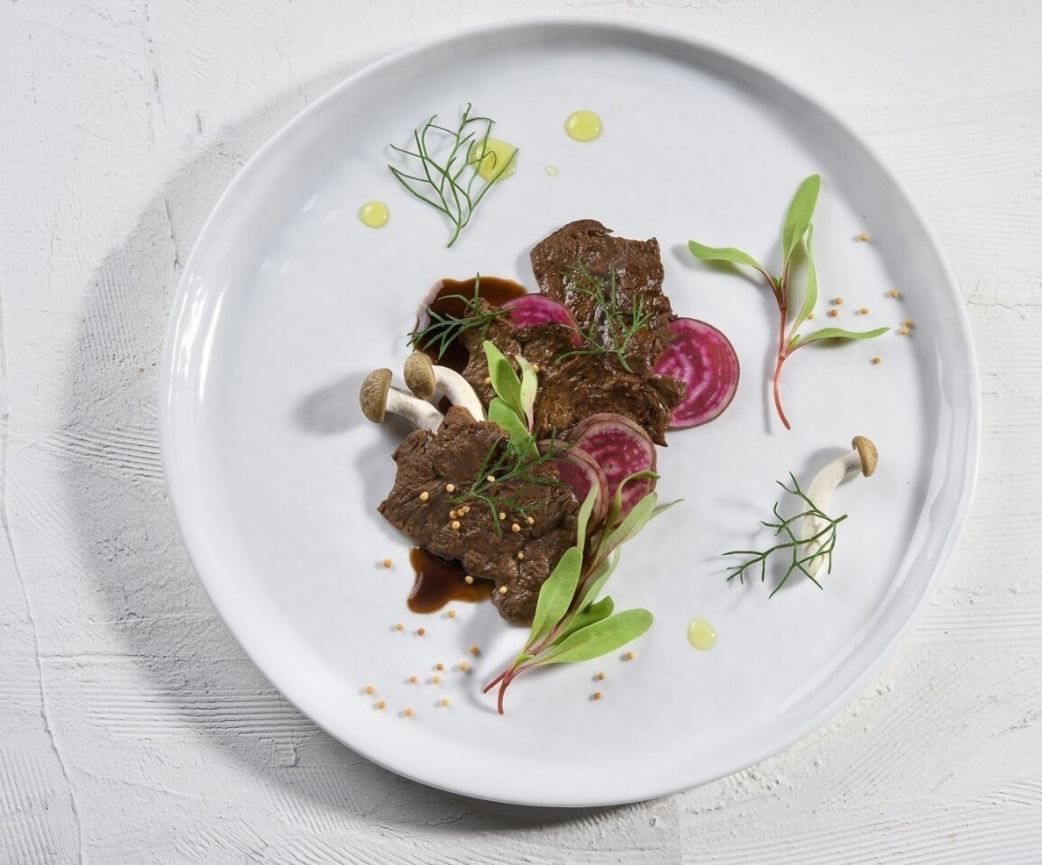 The world's first lab-grown steak takes about three weeks to grow from an initial cellular sample