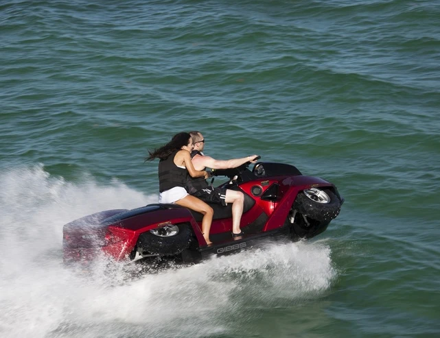 The Quadski XL cranks up to 45 mph on land and water