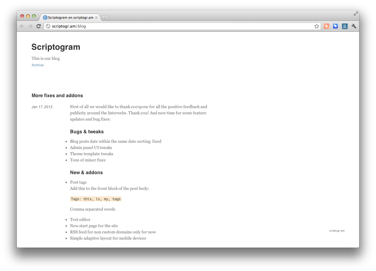 A sample scriptogr.am blog