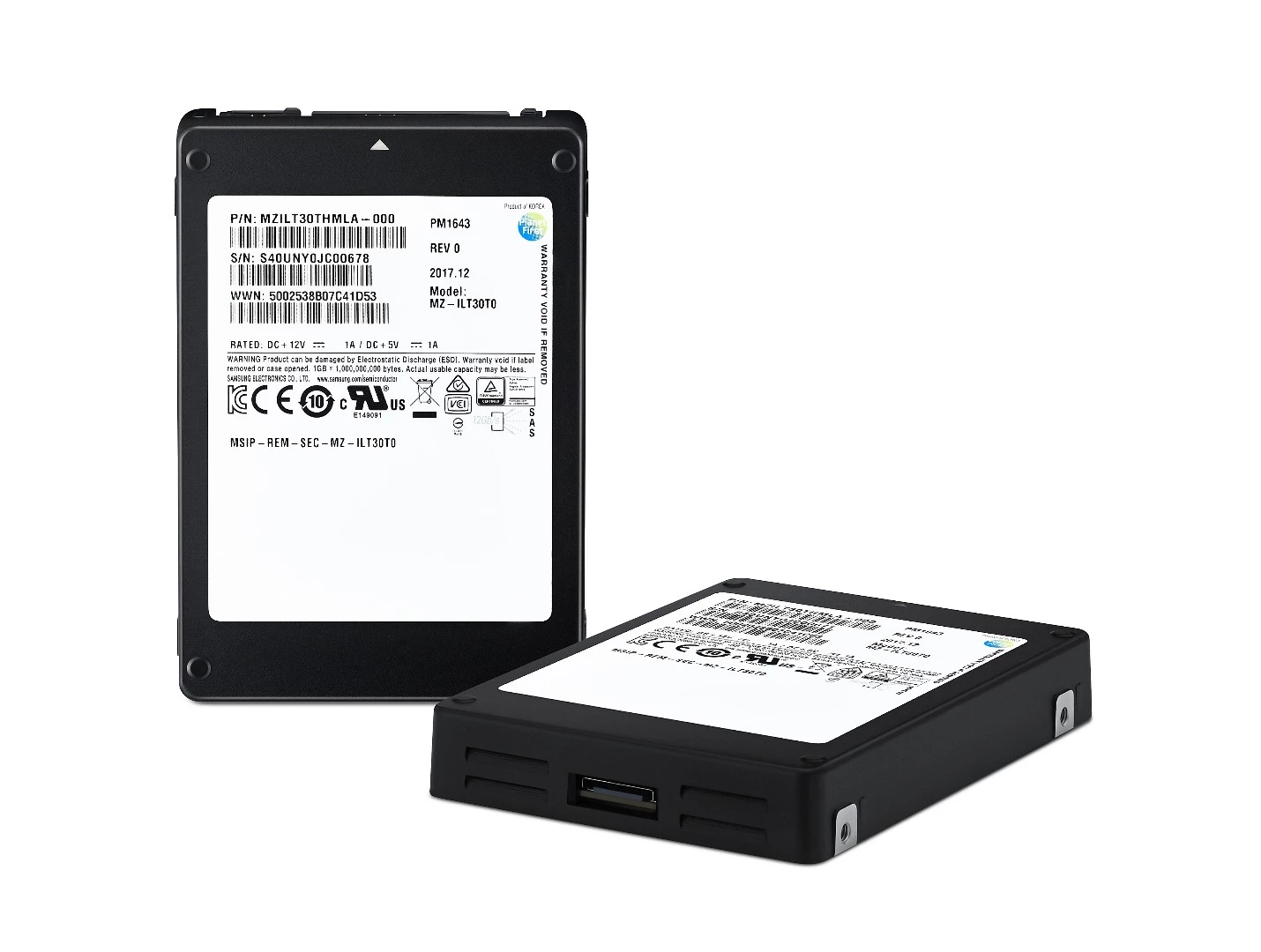 The PM1643 is reported to be the world's largest capacity Serial Attached SCSI SSD, offering 30.72 TB of solid state storage