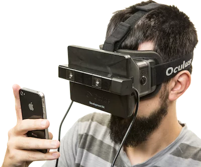 A camera strapped to a virtual reality headset can form the basis of an immersive and cost-effective simulation of a variety of visual impairments (Photo: Eelke Folmer)