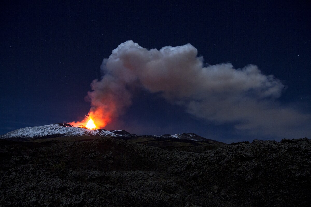 Mount Etna (pictured) is the most active volcano in Europe
