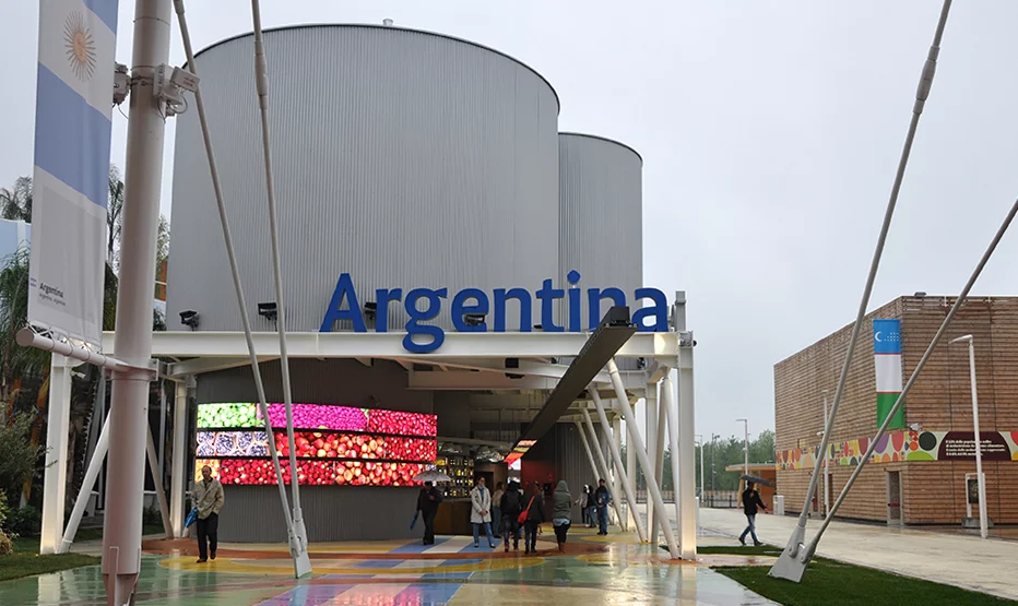 Outside the Argentina Pavilion