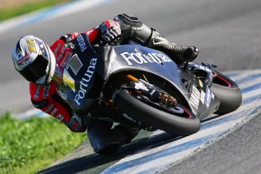 Ruben Xaus is another hard-charging product of the thriving Spanish motorcycle scene. Last year he gave Ducati a podium on the 2003 bike. This year on a Yamaha, he may do even better. Inconsistent, erratic, a regular crasher, but very fast when he's switc
