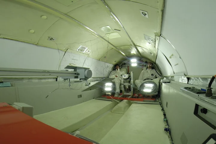 Shot of the parabolic net test in action (Photo: ESA)