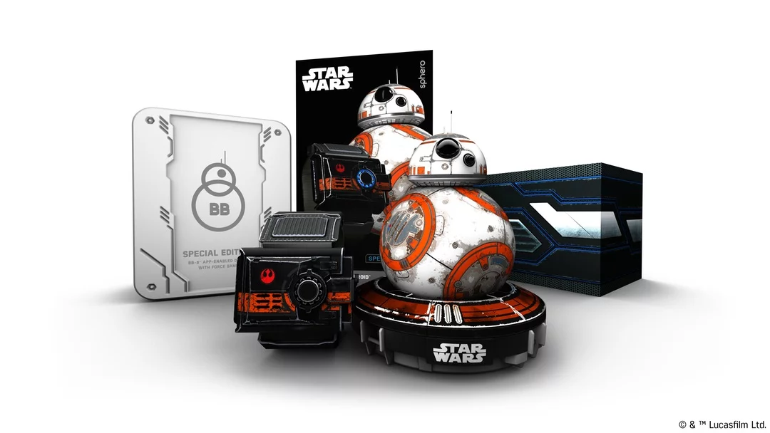 The Special Edition Bundle includes the Battle Worn BB-8, Force Band, charging dock, tin, and two micro-USB cables