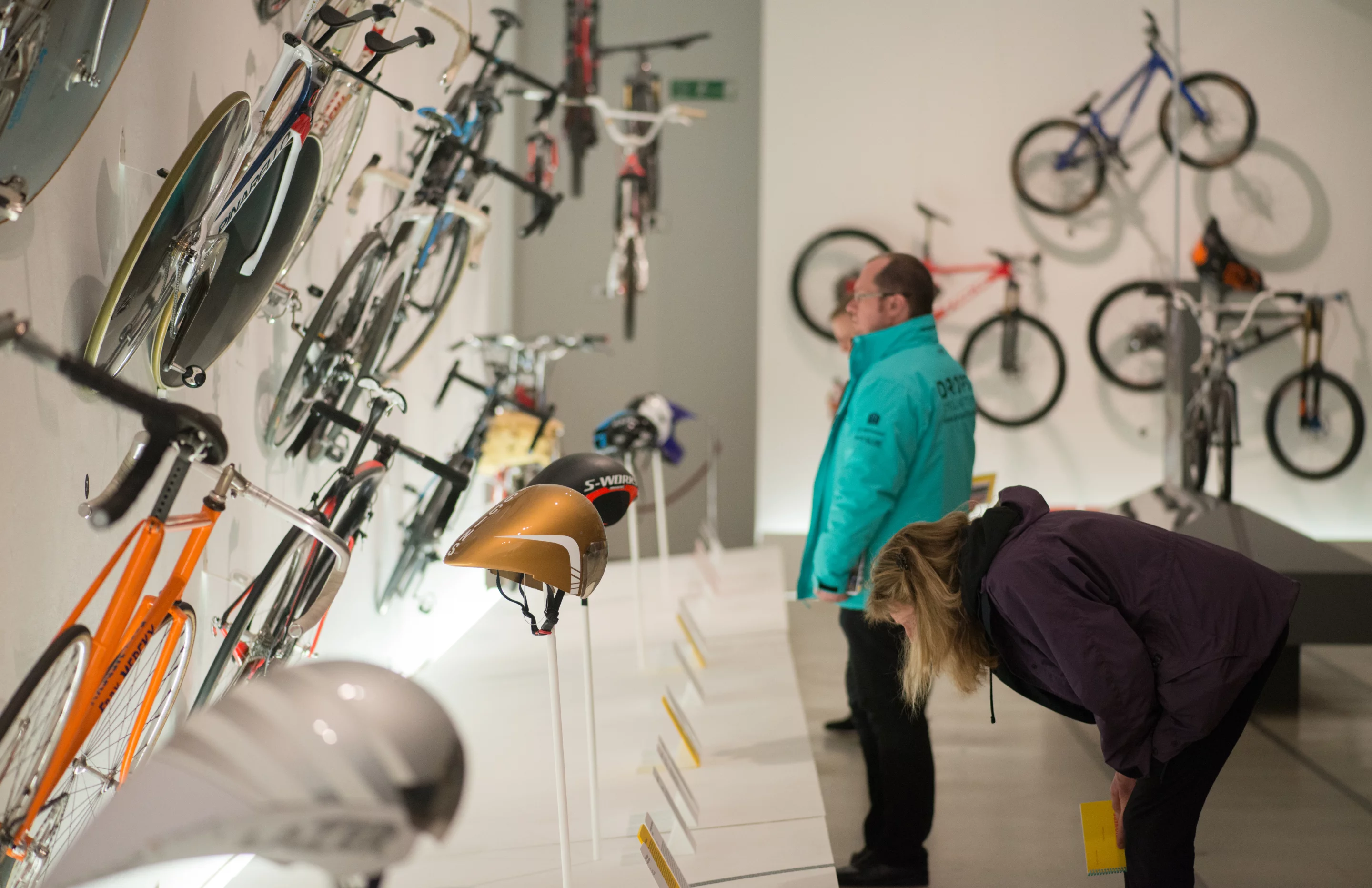 Bike fans check out some of the machines on show at Cycle Revolution at the Design Museum