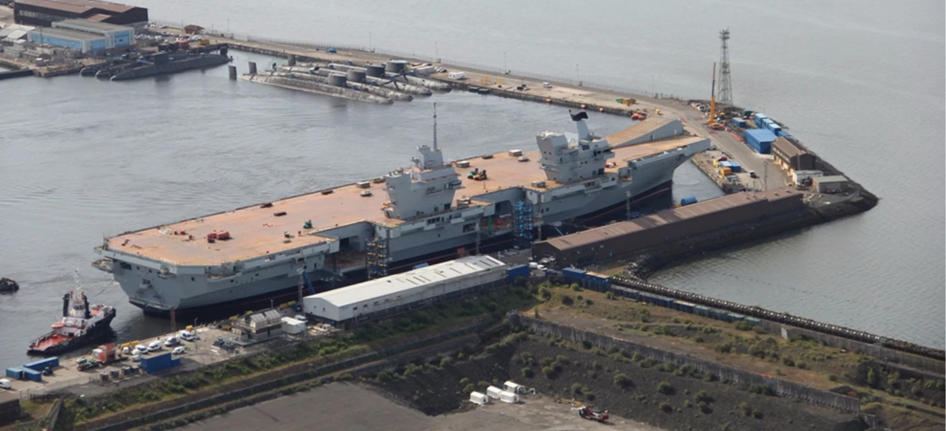 HMS Queen Elizabeth being fitted out