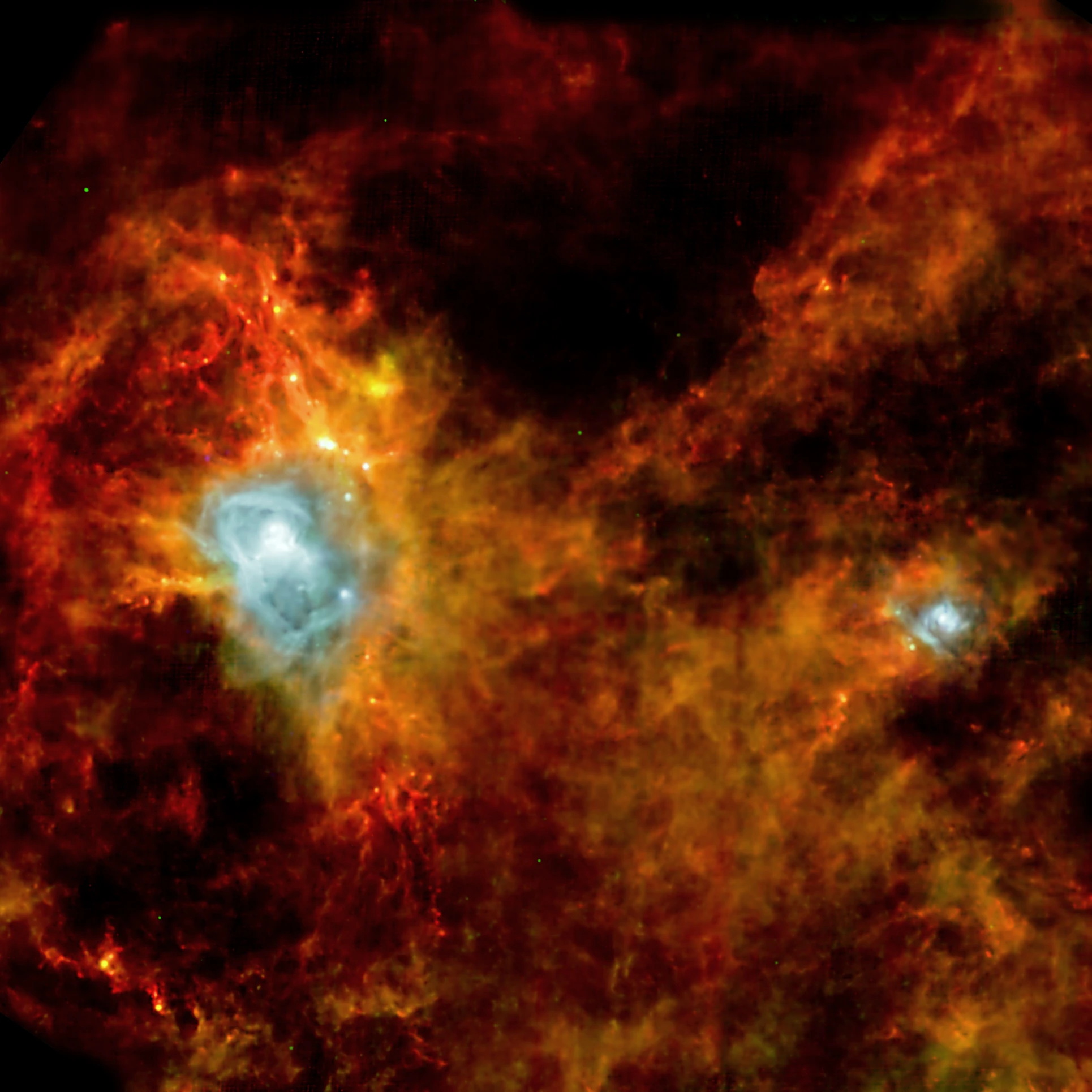 The Aquila Rift (Image: ESA/Herschel/SPIRE/PACS/Ph. André (CEA Saclay) for the 'Gould Belt survey' Key Programme Consortium)