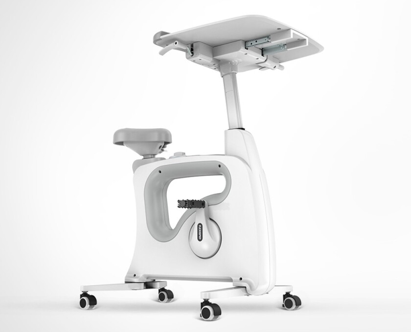 The Deskcise Pro combine a standing desk and exercise bike in one integrated unit