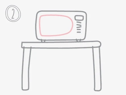 Assemble and place Piamo in the microwave