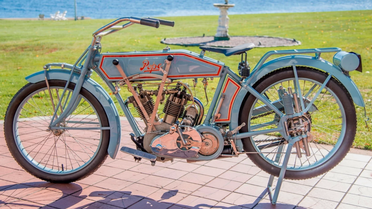 $88,000 | 1915 Pope Model R Twin | Auction Link: Mecum