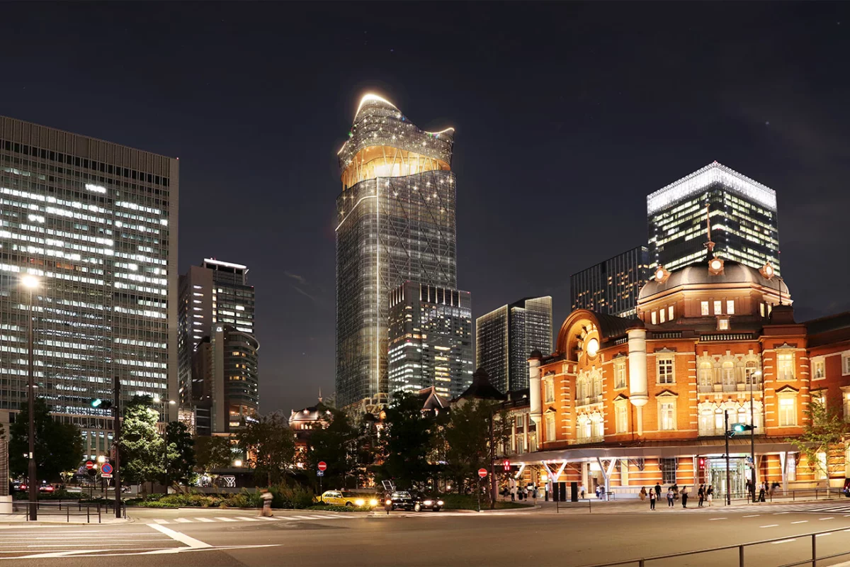 The Tokyo Torch, opening in 2027, will sit between Tokyo Station and the Nihonbashi river