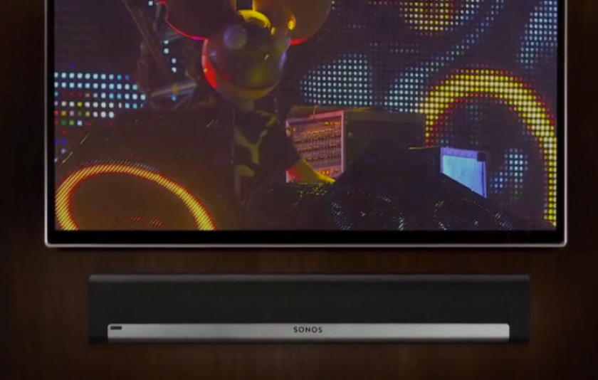 The PLAYBAR mounted below a TV