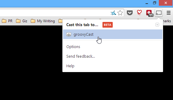 Select the Chromecast you want to stream to