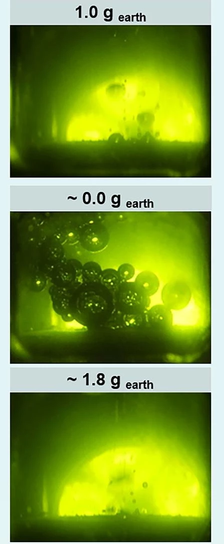 Frying potatoes under different gravity levels