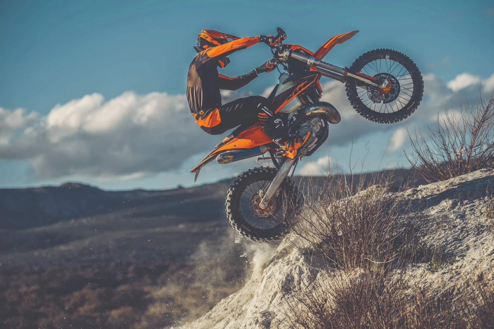 2020 KTM 300 EXC TPI in flight