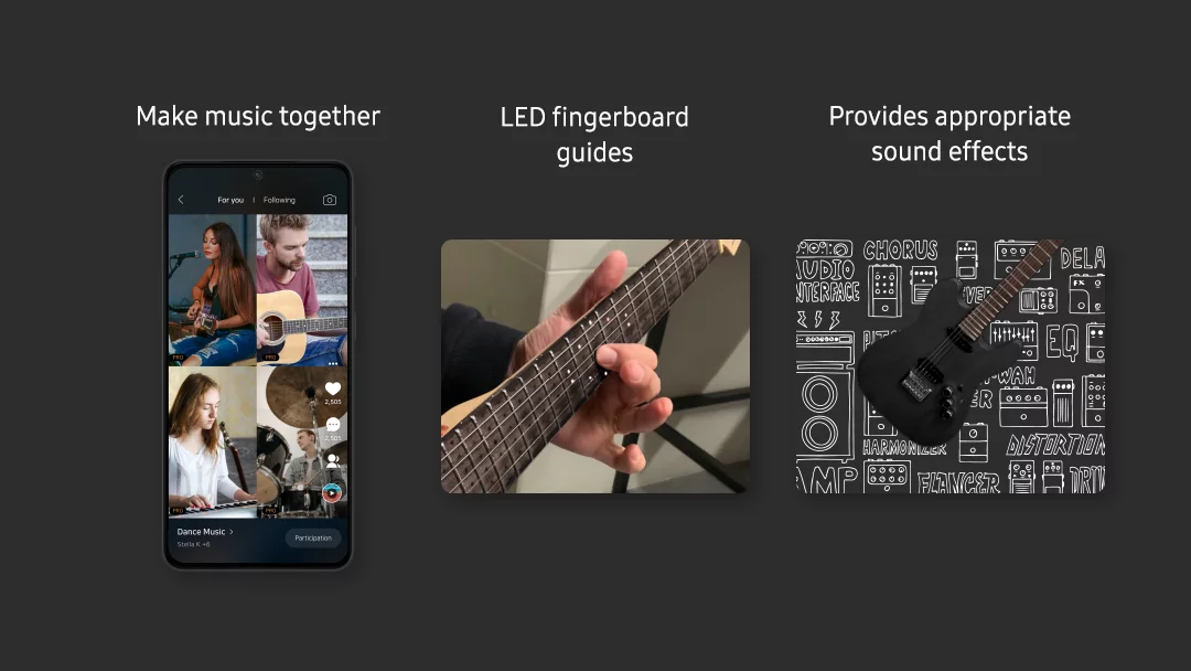 Samsung C-Lab has confirmed that the ZamString smart guitar and ZamStar mobile app remain research concepts for the moment